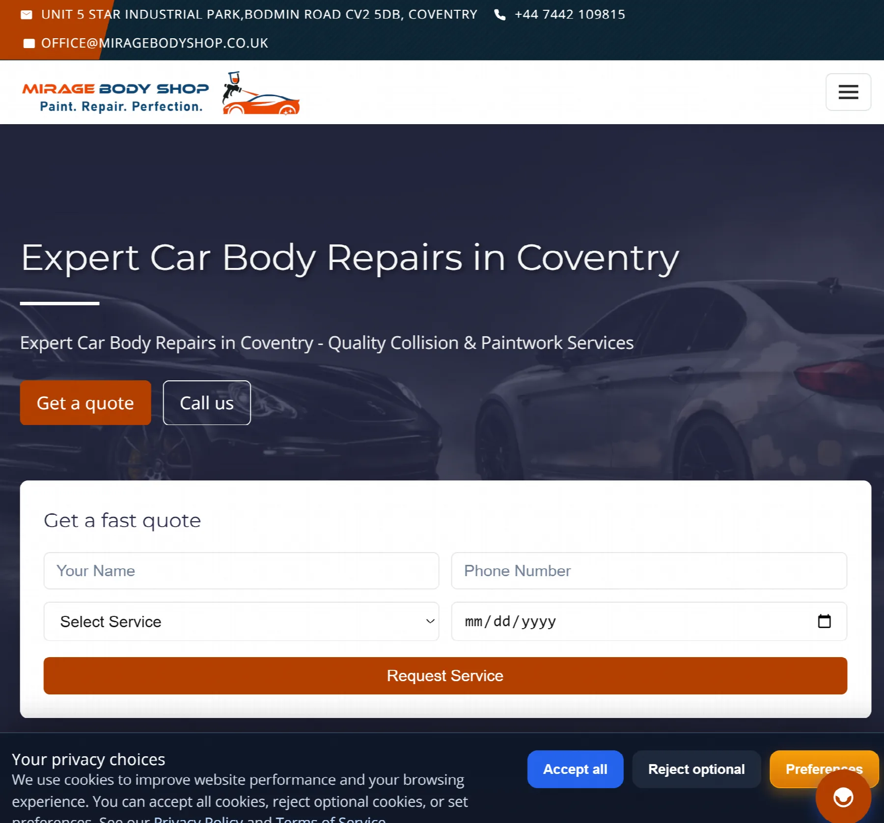 Custom MVC CMS for Bodyshop Operations